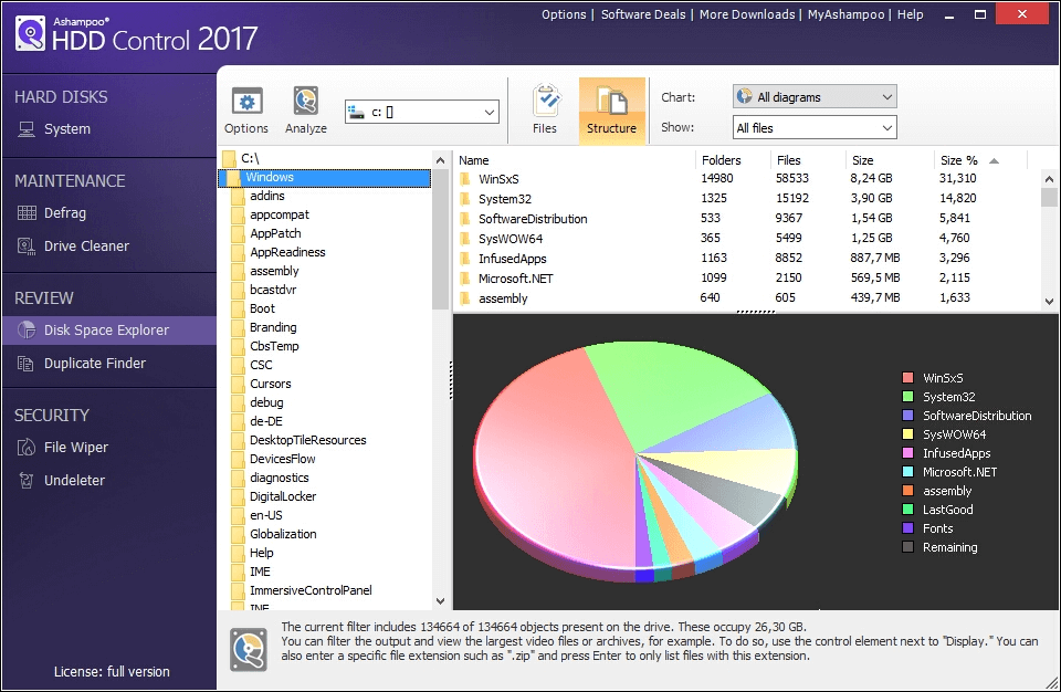 Ashampoo HDD Control - בודק בריאות הכונן הקשיח של Windows 