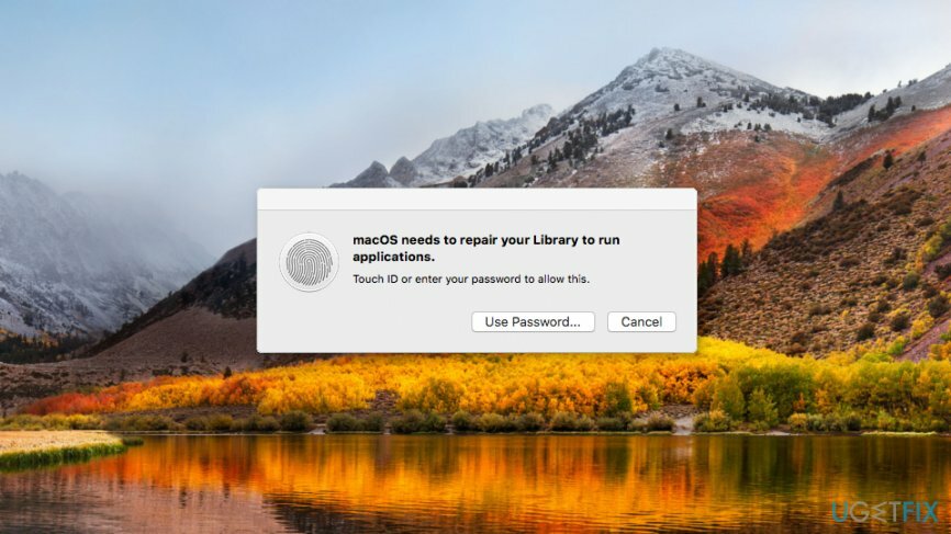 إصلاح خطأ " يحتاج macOS إلى إصلاح مكتبتك لتشغيل التطبيقات" على High Sierra