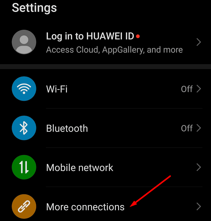 mais conexões configurações do Android