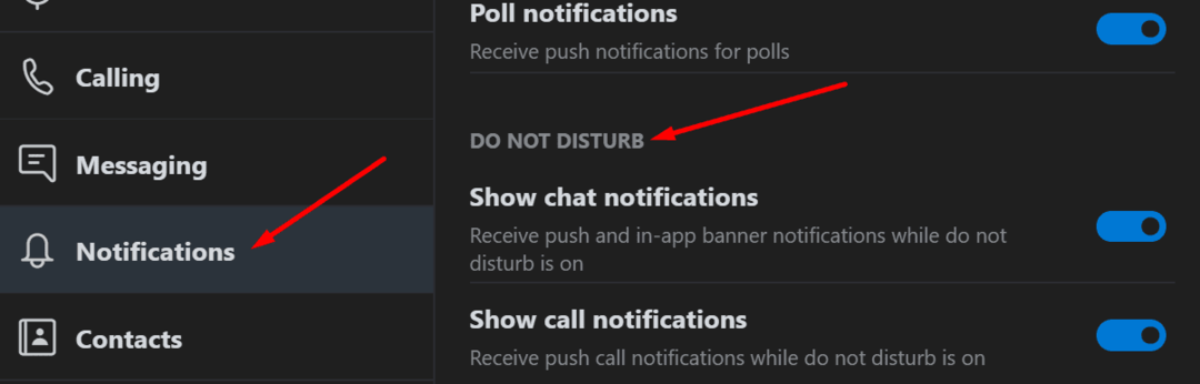 les notifications skype ne dérangent pas