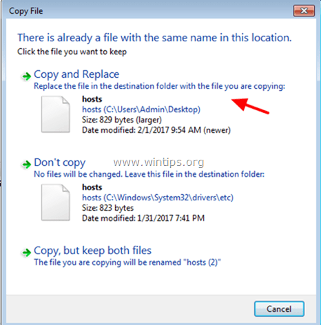 Hosts-Datei reparieren