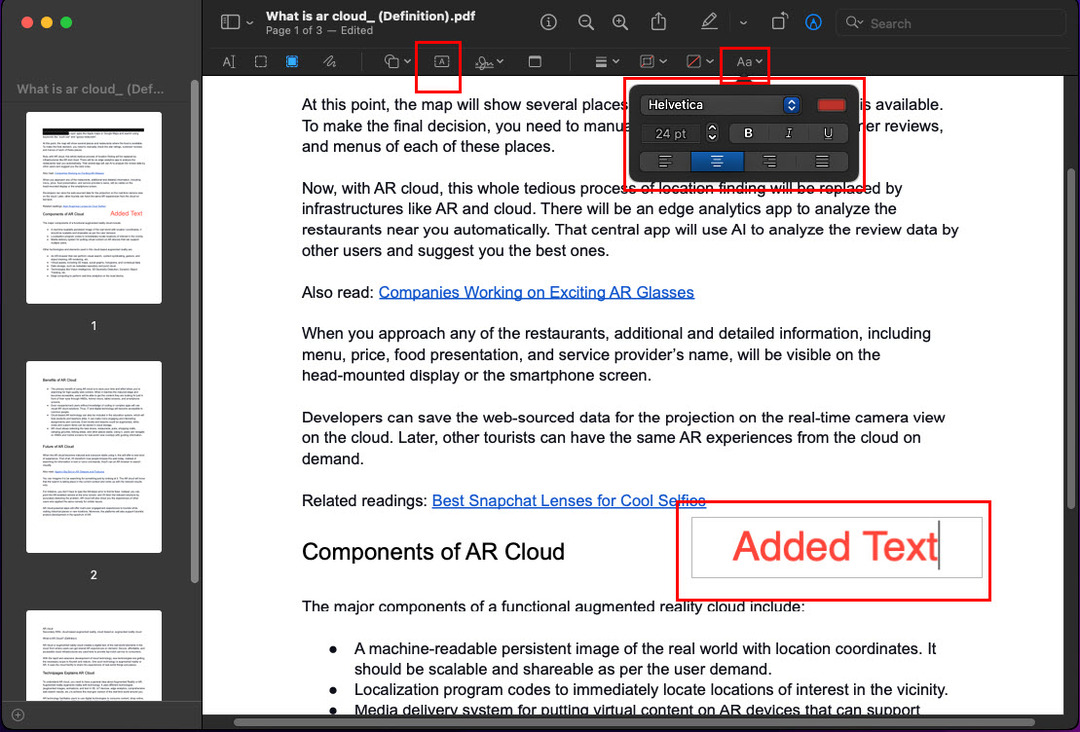 Dodawanie tekstu do pliku PDF za darmo za pomocą aplikacji Preview