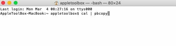 मैक पर टर्मिनल आउटपुट को क्लिपबोर्ड पर कैसे ले जाएं