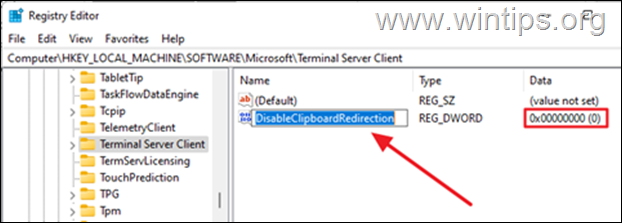 Aktiver Remote Desktop Clipboard Redirection