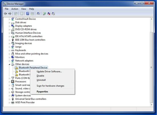 განაახლეთ Bluetooth პერიფერიული მოწყობილობის დრაივერი Device Manager-ით