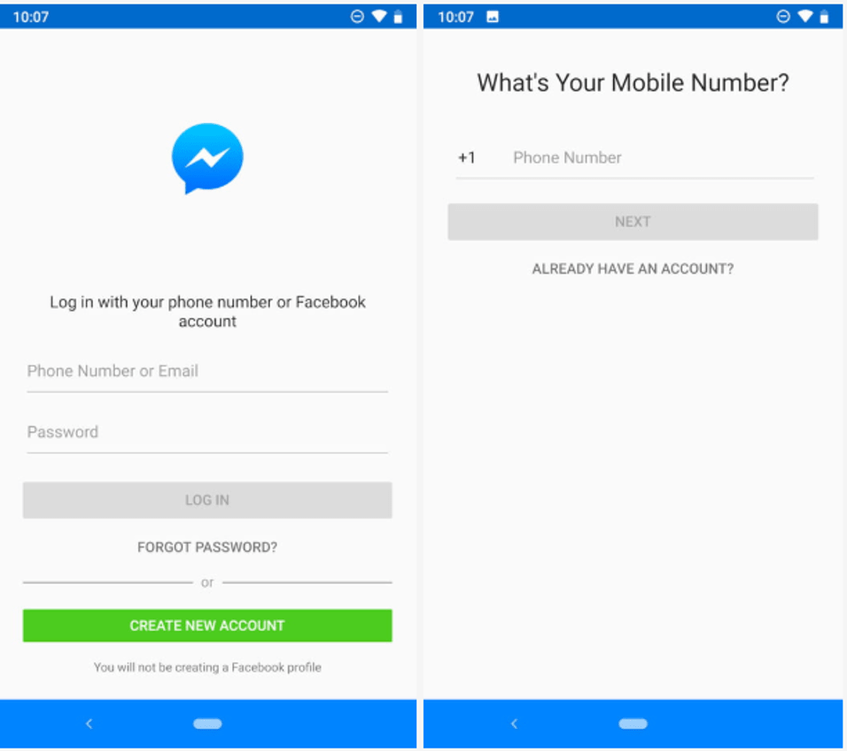 قم بإنشاء حساب على Facebook Messenger