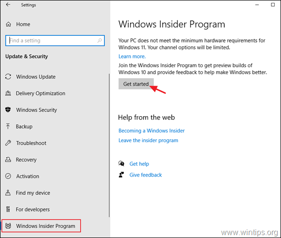 Εγκαταστήστε το Windows 11 Insider