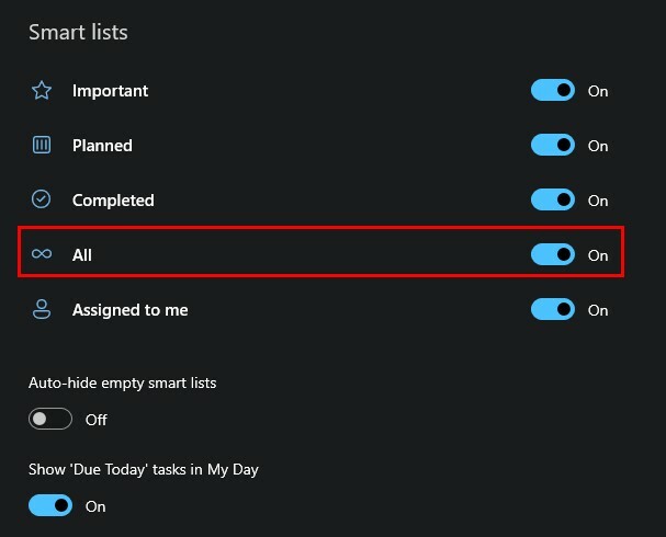 Smart List Microsoft To-Do