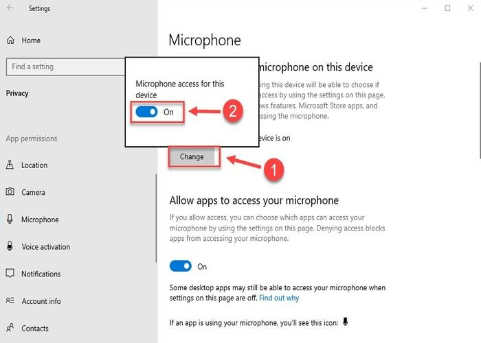 Mikrofonzugriff für Zoom ist eingeschaltet