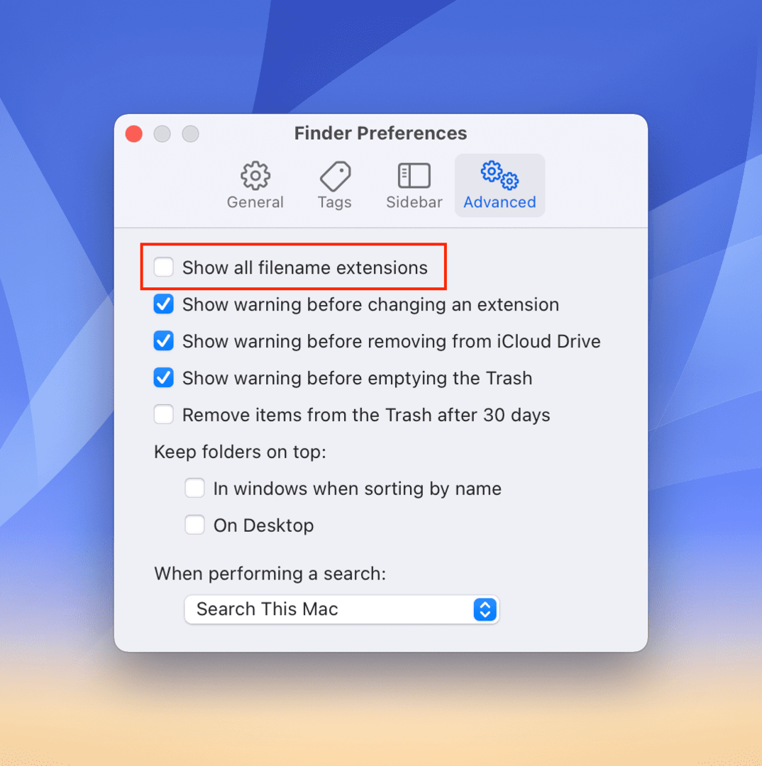 Mac'te Finder'da Tüm Dosya Uzantıları Nasıl Gösterilir