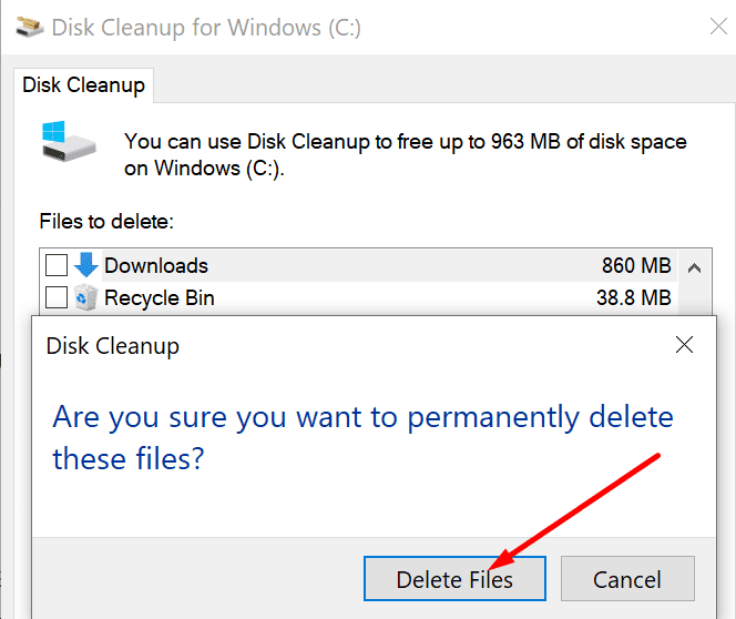 очистка диска Windows 10