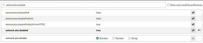Network Dns dezactivează Firefox
