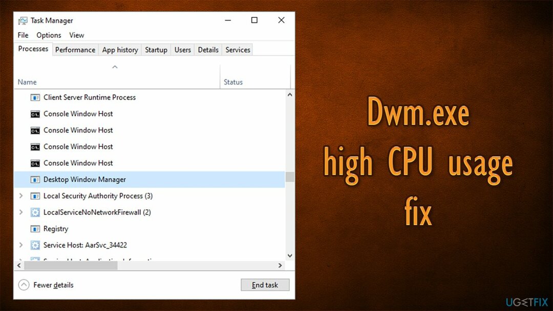 Windows 10에서 dwm.exe로 높은 CPU 사용량을 수정하는 방법은 무엇입니까?