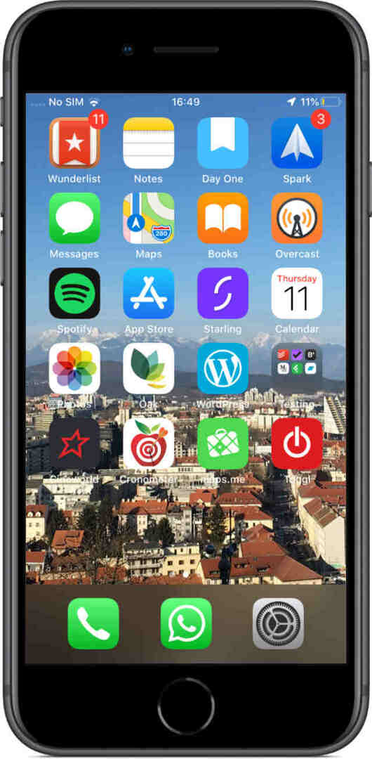 Αρχική οθόνη iPhone μετά την ανάκτηση αντιγράφων ασφαλείας
