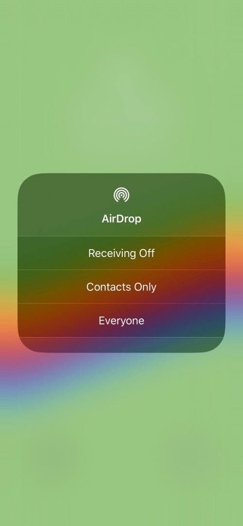 instellingen voor airdrop