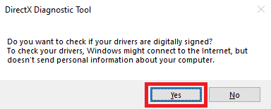 DirectX Graphics Diagnostic párbeszédpanel