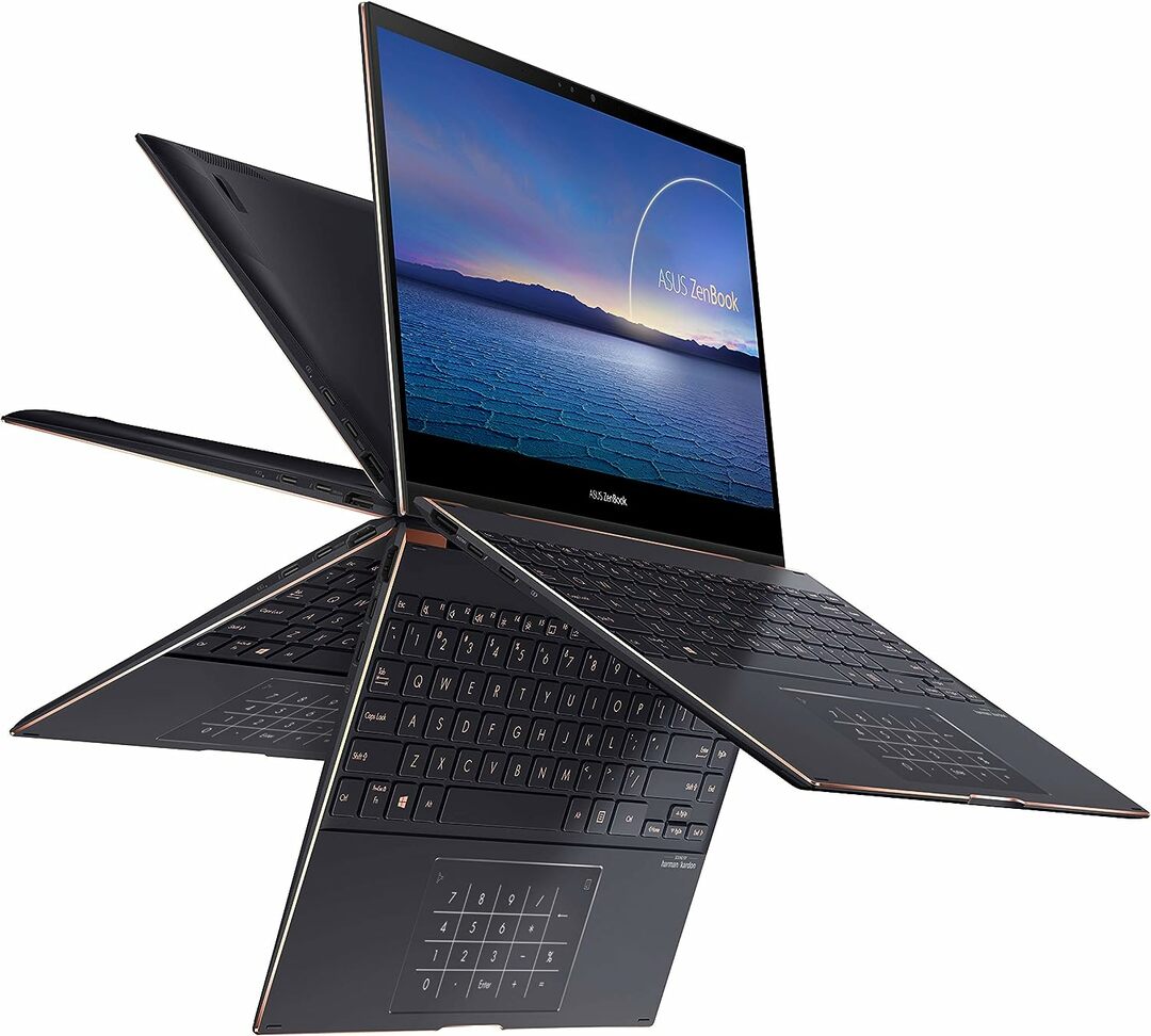 ZenBook Flip S de la ASUS este un laptop ultra subțire cu un superb afișaj OLED 4K de 13,3 inchi alimentat de un procesor Intel de a 11-a generație.