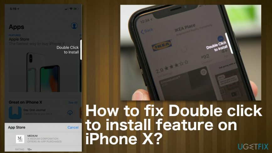 Clique duas vezes para instalar o recurso no problema do iPhone X