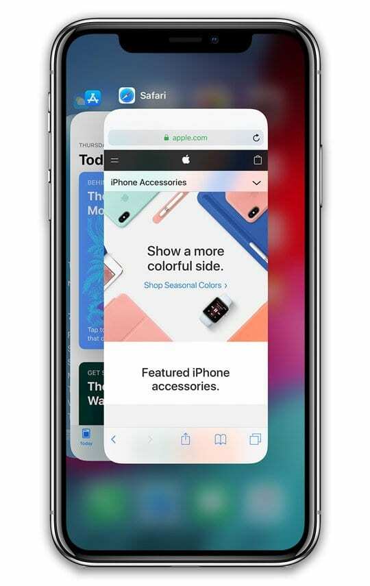 app-switcher op iPhone XS, XS Max en XR, Plus iPhone X