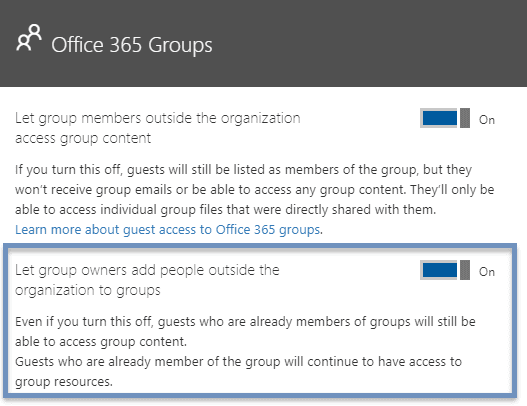 activer l'accès invité Office 365