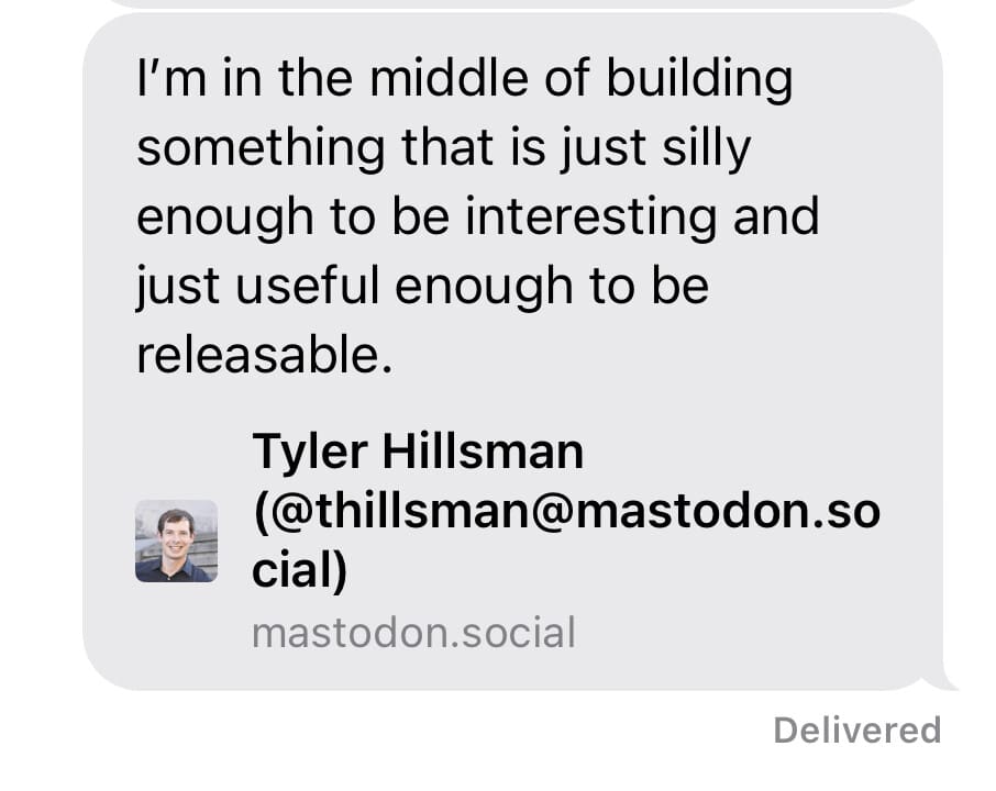 iOS 16.4 Mastodon-förhandsgranskning i meddelanden