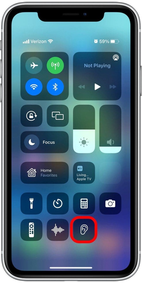 Airpods kao slušna pomagala Korak 2.3 - Dodirnite ikonu sluha u kontrolnom centru