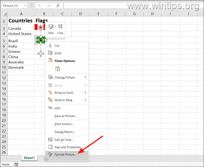 Zablokuj obraz w komórce — Excel