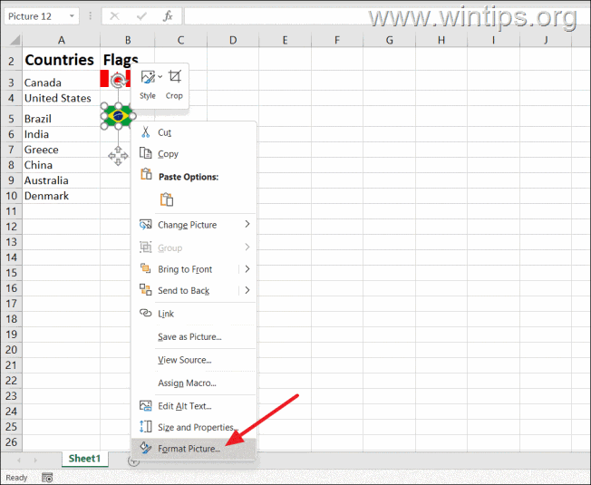 Kunci Gambar di Sel - Excel