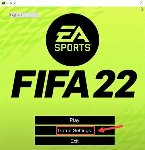 Klicke auf FIFA 22-Spieleinstellungen