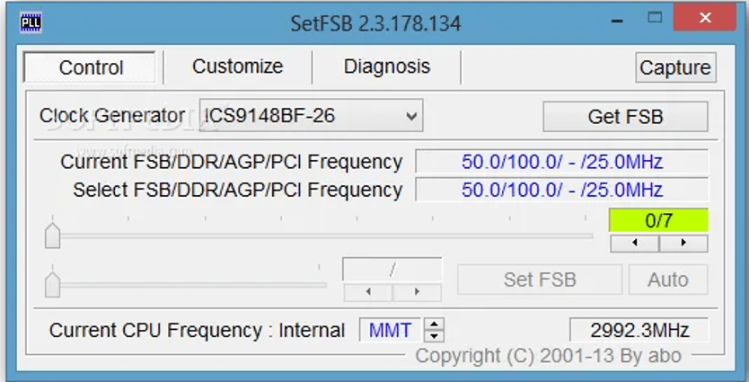 SetFSB - logiciel d'overclocking pour GPU et CPU