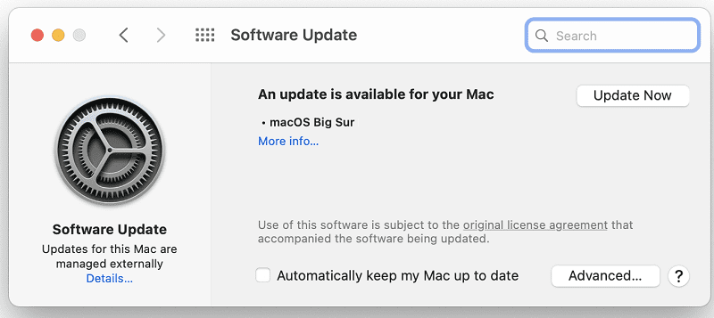 macos sürümünü güncelle