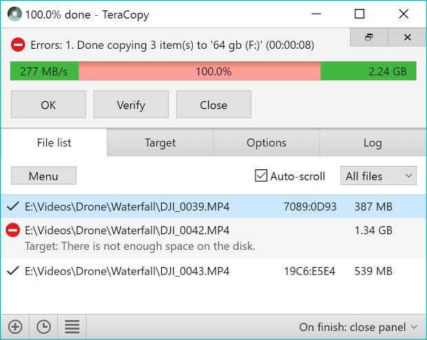 TeraCopy — failu kopēšanas programmatūra