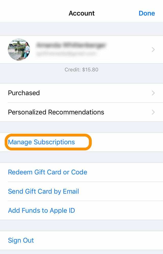 administrar suscripciones en App Store App iPhone iOS 12