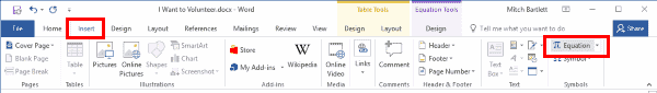 Word 2016 Equation Editor