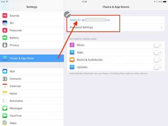 Verificando a ID da Apple em iPad mais antigo para Netflix