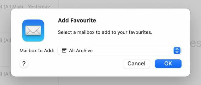 Legg til Favoritt All Archive-alternativet i Mail