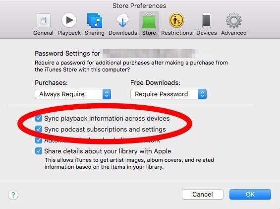 comment synchroniser l'application de podcasts sur mac