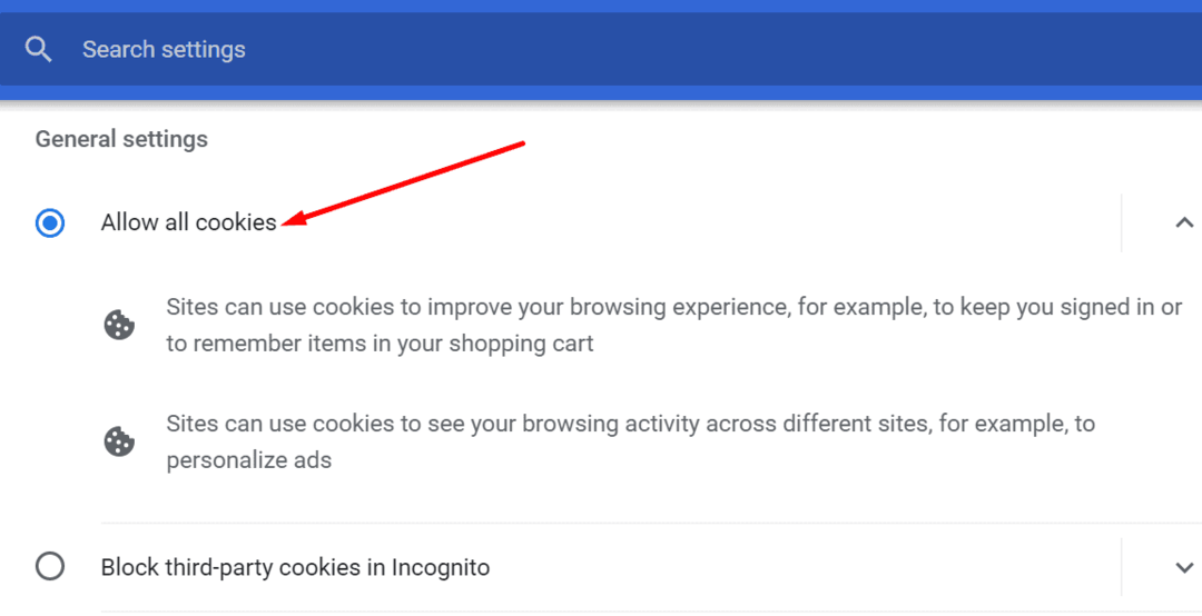 tillåt alla cookies google chrome