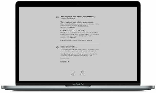 MacBook Pro se systémem Apple Diagnostics