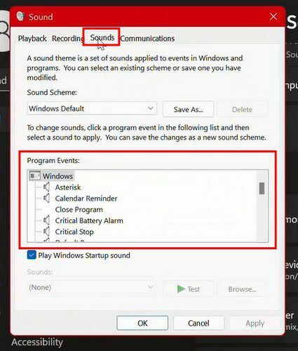 Системные звуки Windows 11