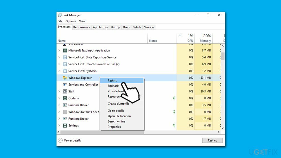 รีสตาร์ท File Explorer