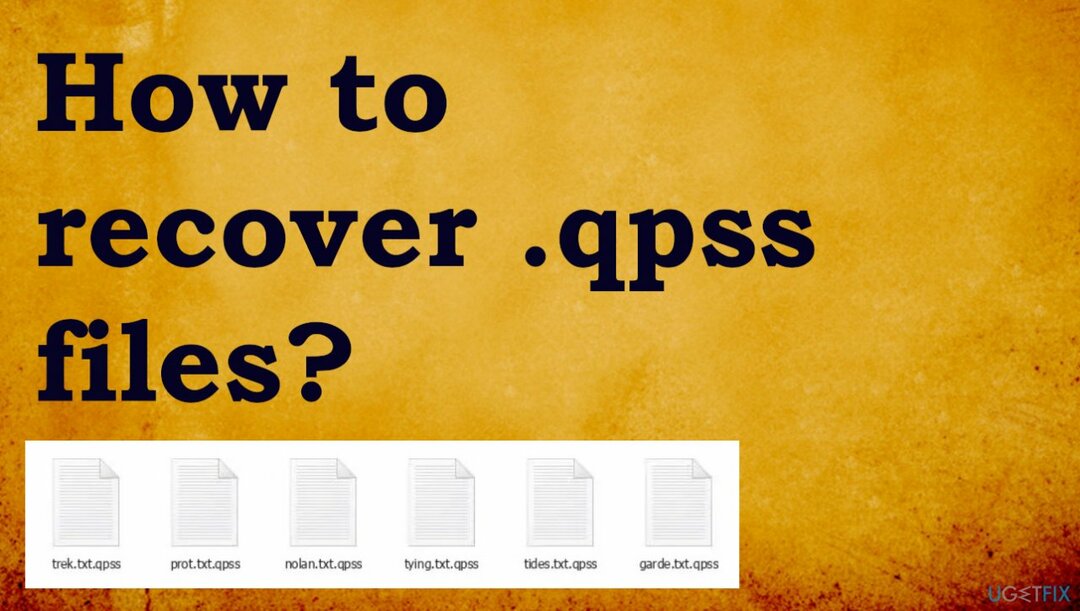 Qpss रैंसमवेयर फ़ाइलों के लिए पुनर्प्राप्ति