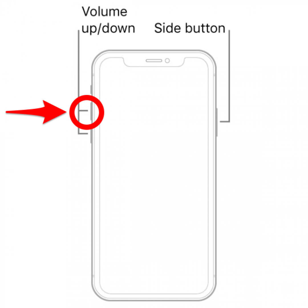 Druk op de knop Volume omhoog en laat deze snel los - iPhone hard opnieuw opstarten x