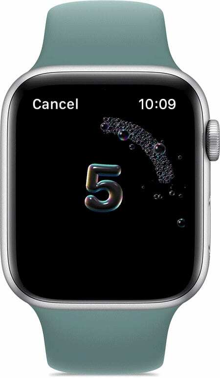 טיימר שטיפת ידיים של Apple Watch