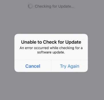 เกิดข้อผิดพลาดในการอัปเดต iOS 12