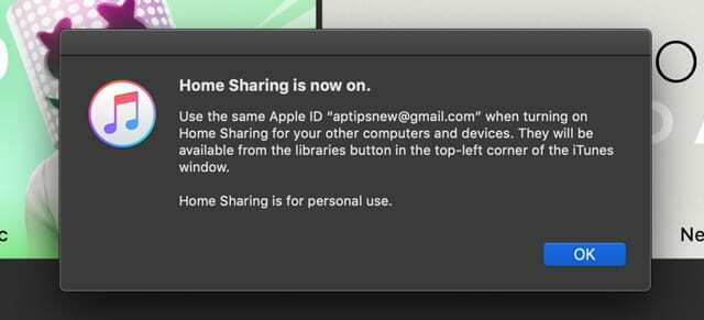 Mac uznirstošā mājas koplietošana tagad ieslēgta