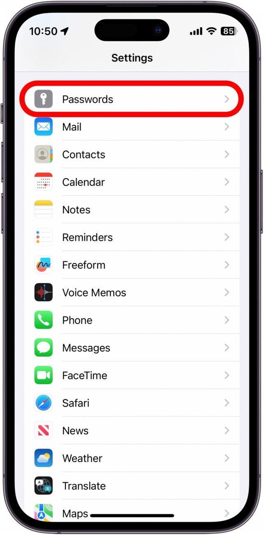 iphone postavke s opcijom zaporke zaokružene crvenom bojom