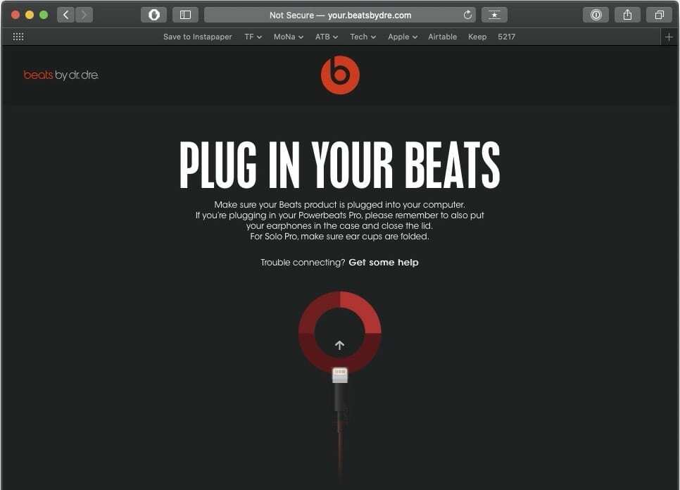 Problémy s pripojením PowerBeats Pro Beats Updater 1