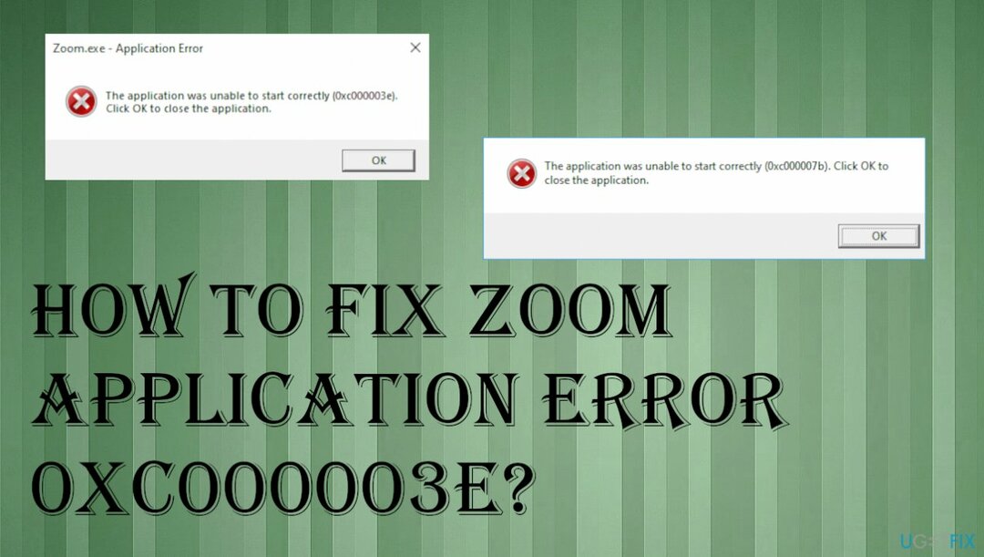 Chyba aplikace zoom 0xc000003e
