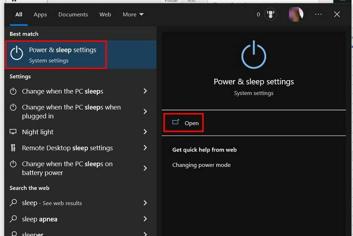 W10 Sleep Settings